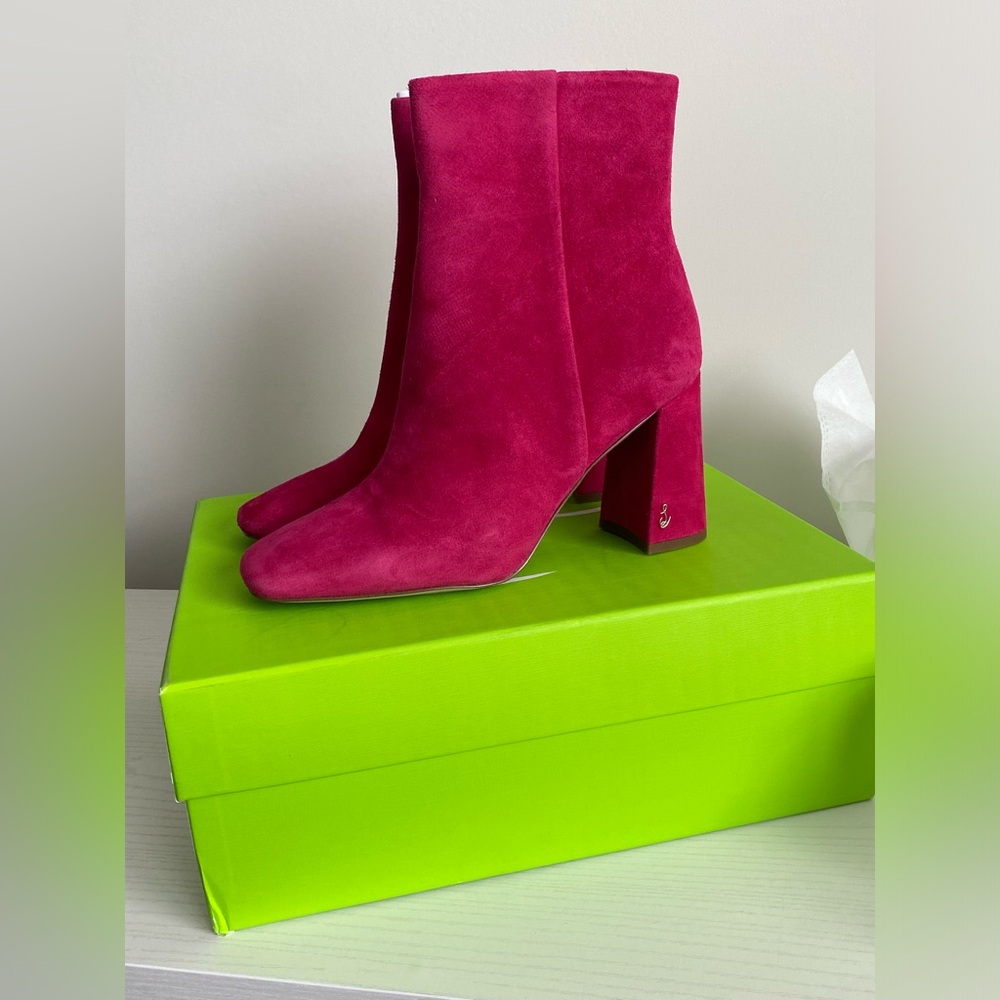 Sam Edelman Codie Magenta Suede Size 8 boots